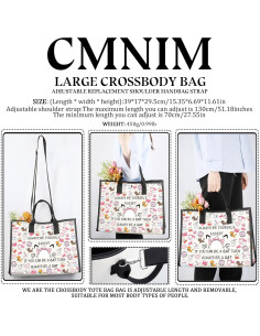 Bolsa Tote Cruzada Grande CMNIM con Mensaje Divertido 2