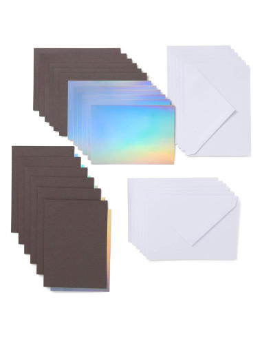 Tarjetas Insertar Cricut Joy A6 Gris Plateado Holográfico