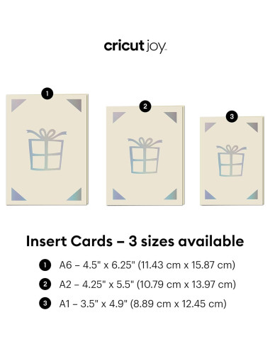 Tarjetas Insertar Cricut Joy A6 Gris Plateado Holográfico