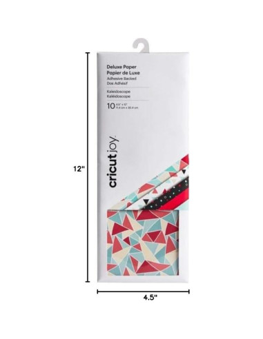 Papel Deluxe Adhesivo Cricut Joy Caleidoscopio 10 Hojas 30.4x11.4cm