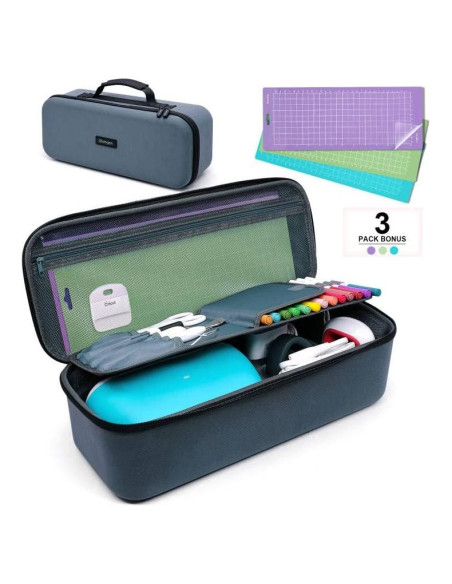 Funda de viaje dura Glamgen para Cricut Joy con 3 alfombrillas