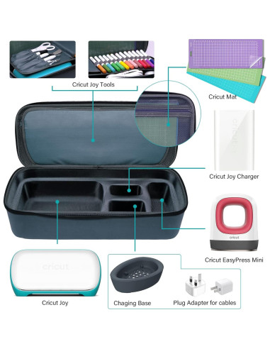 Funda de viaje dura Glamgen para Cricut Joy con 3 alfombrillas