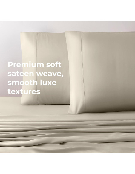 Conjunto de Sábanas de Satén Cariloha 4 Piezas Reina Viscosa