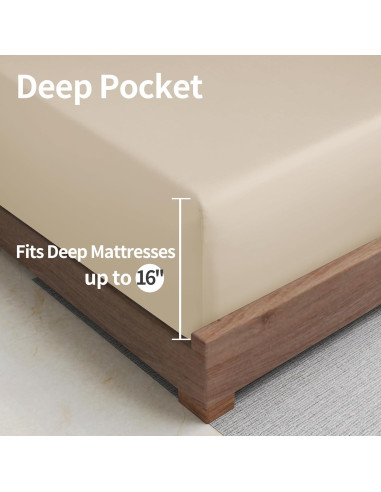 Sábana Ajustable Viscosa de Bambú Zaizaihome California King 400 Hilos