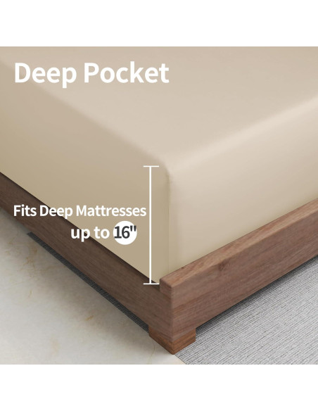 Sábana Ajustable Viscosa de Bambú Zaizaihome California King 400 Hilos