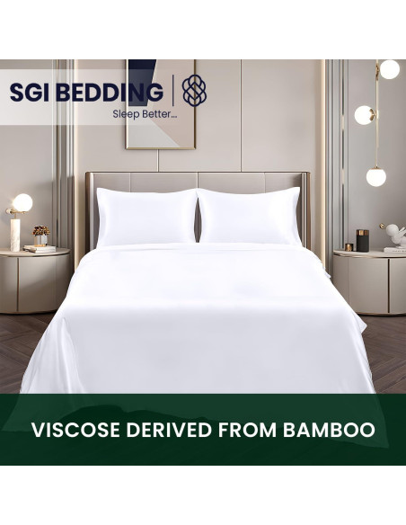 Juego de Sábanas King SGI Bedding 4 Piezas Viscosa Bambú Juego de Sábanas King SGI Bedding 4 Piezas Viscosa Bambú