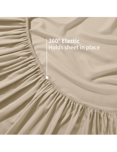 Sábana Ajustable Viscosa de Bambú Zaizaihome California King 400 Hilos