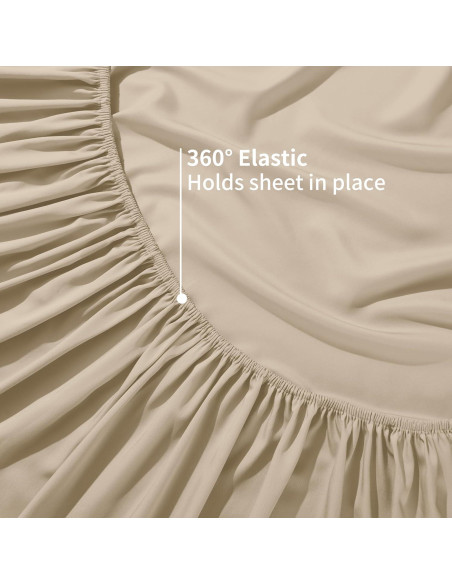 Sábana Ajustable Viscosa de Bambú Zaizaihome California King 400 Hilos