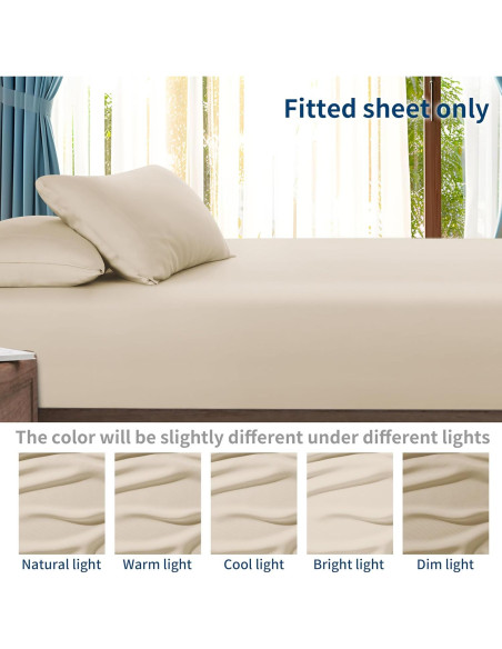 Sábana Ajustable Viscosa de Bambú Zaizaihome California King 400 Hilos