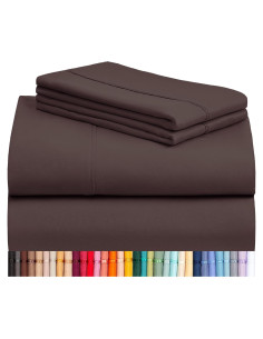 Juego de Sábanas LuxClub Twin 3 Piezas Microfibra Marrón