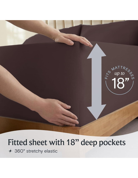 Juego de Sábanas LuxClub Twin 3 Piezas Microfibra Marrón Juego de Sábanas LuxClub Twin 3 Piezas Microfibra Marrón