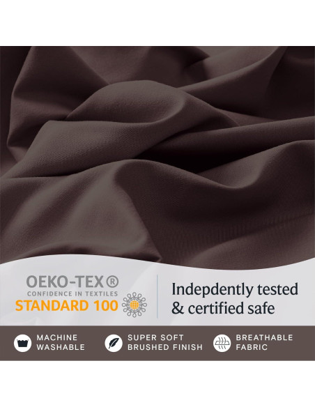 Juego de Sábanas LuxClub Twin 3 Piezas Microfibra Marrón Juego de Sábanas LuxClub Twin 3 Piezas Microfibra Marrón