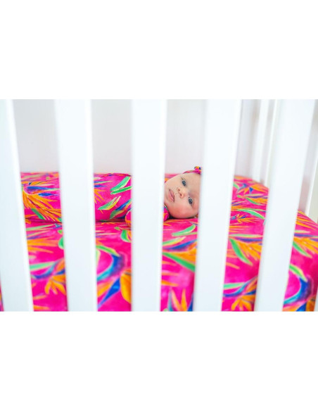Hoja de Cuna Ajustada Florida Kid Co. Ave del Paraíso 132x72cm