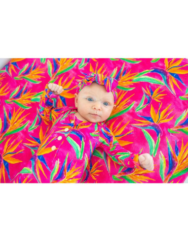 Hoja de Cuna Ajustada Florida Kid Co. Ave del Paraíso 132x72cm