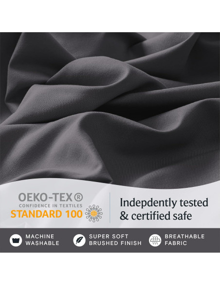 Juego de sábanas LuxClub 3 piezas Twin Microfibra Gris Juego de sábanas LuxClub 3 piezas Twin Microfibra Gris