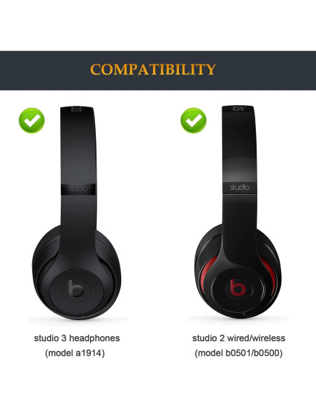 Banda de cabeza de repuesto Ncnvnra para Beats Studio 3/2 - Negro