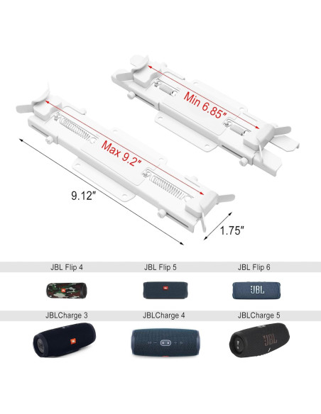 Soporte de Pared para Altavoz TXEsign para JBL Flip/Charge 4/5 - Metal Blanco