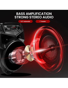 Altavoz Bluetooth Pyle PPHP634B 240W Portátil con Subwoofer 6.5" 2