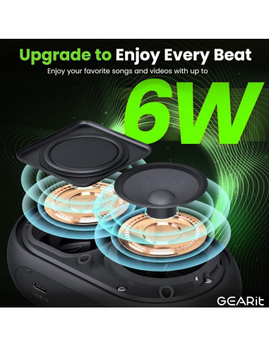 Altavoz Bluetooth Inalámbrico GEARit 6W Impermeable IPX7