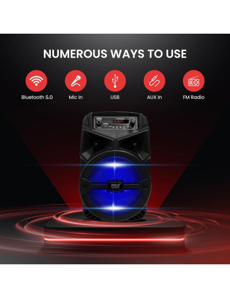 Altavoz Bluetooth Pyle PPHP634B 240W Portátil con Subwoofer 6.5"