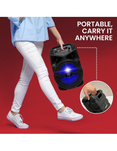 Altavoz Bluetooth Pyle PPHP634B 240W Portátil con Subwoofer 6.5"