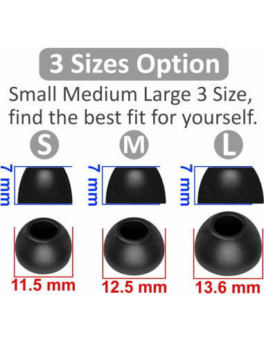 6 Pares Puntas Espuma Memoria IiEXCEL S/M/L para Galaxy Buds FE