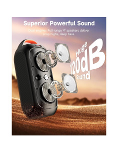 Altavoz Bluetooth Halokin DF-720 40W 120dB Portátil con Luces LED 2