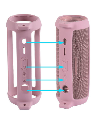 Funda de Silicona Co2CREA para Altavoz JBL Flip 6 Rosa