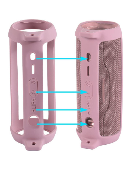 Funda de Silicona Co2CREA para Altavoz JBL Flip 6 Rosa