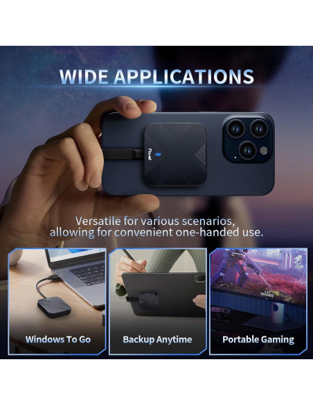 SSD Externo Fikwot FP70 500GB USB 3.2 1050MB/s Gris