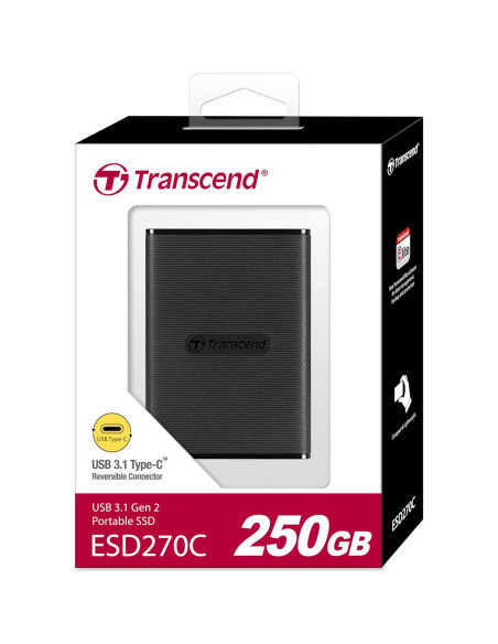 Transcend ESD270 250GB SSD Externo USB 3.1 para iPhone, PC
