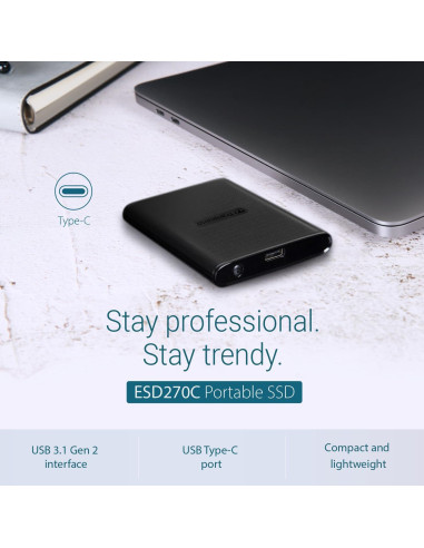 Transcend ESD270 250GB SSD Externo USB 3.1 para iPhone, PC