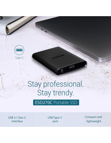 Transcend ESD270 250GB SSD Externo USB 3.1 para iPhone, PC