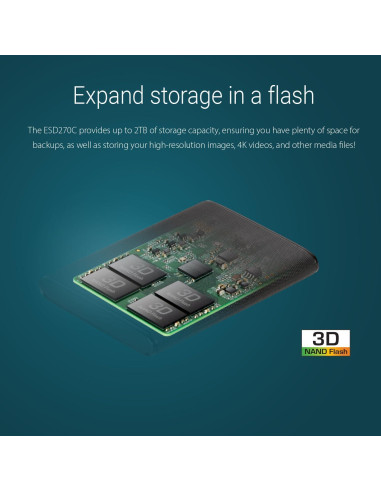 Transcend ESD270 250GB SSD Externo USB 3.1 para iPhone, PC
