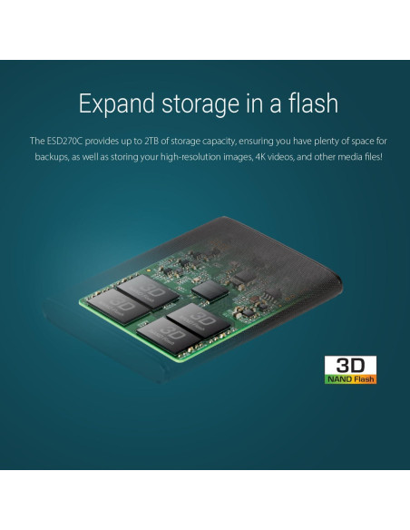 Transcend ESD270 250GB SSD Externo USB 3.1 para iPhone, PC