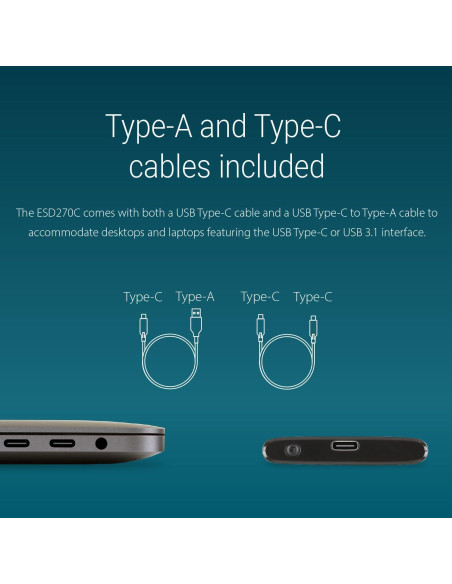 Transcend ESD270 250GB SSD Externo USB 3.1 para iPhone, PC