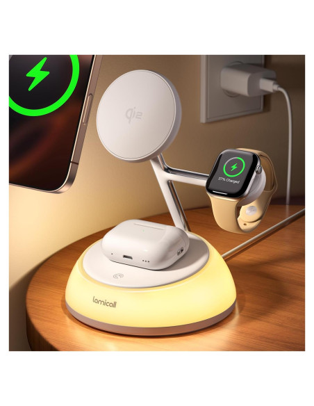Soporte de Cargador Inalámbrico Lamicall 4 en 1 Qi2 15W