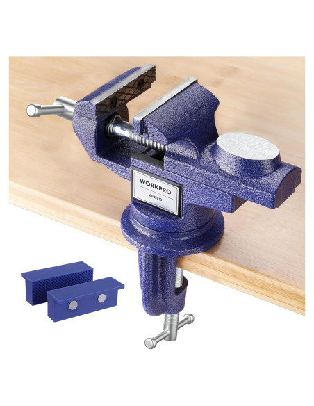 Mordaza de Banco WORKPRO 6.35 cm Base Giratoria 360 Mordaza de Banco WORKPRO 6.35 cm Base Giratoria 360
