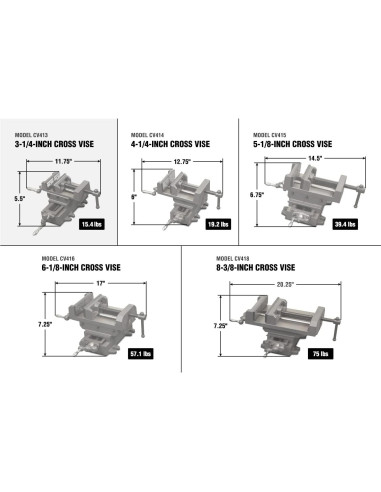 Prensa Cruzada WEN CV413 83 mm con Deslizamiento Compuesto