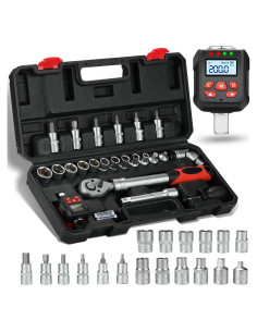 Juego de Adaptadores de Par Digital Yousnerc 1/2" 10-200 Nm