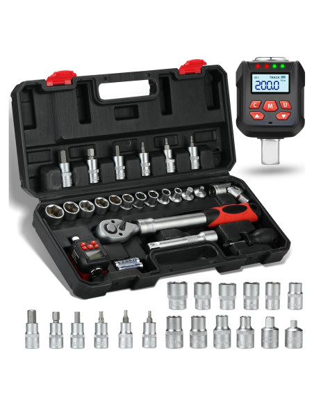 Juego de Adaptadores de Par Digital Yousnerc 1/2" 10-200 Nm