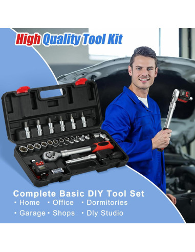 Juego de Adaptadores de Par Digital Yousnerc 1/2" 10-200 Nm