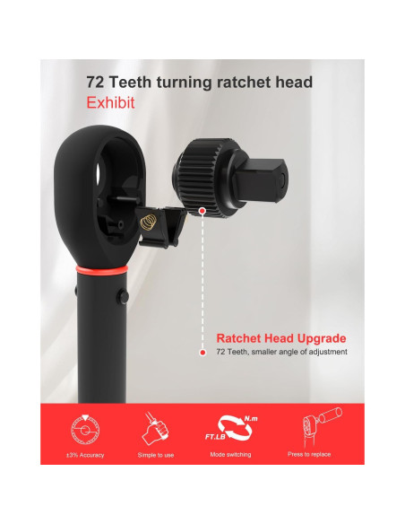 Llave de Torque 1/2" ATsafepro 10-160 Ft-Lb (13.60-217 Nm) Precisa