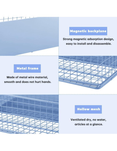 Estante Magnético Kakalote para Especias 25x10x8cm Azul