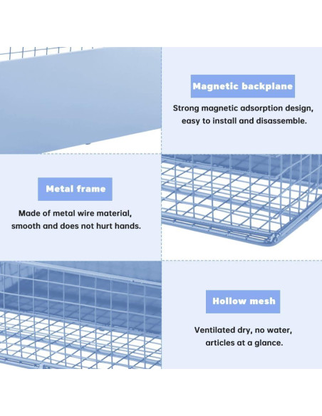 Estante Magnético Kakalote para Especias 25x10x8cm Azul