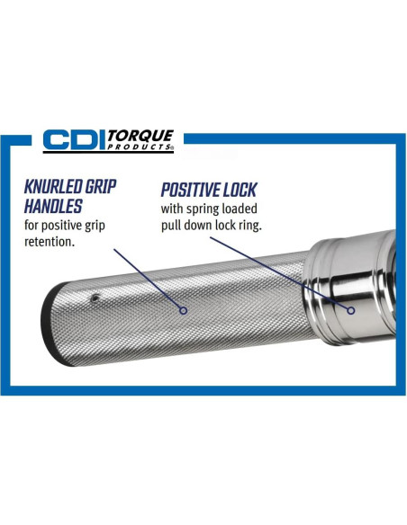 Llave de Torque Ajustable CDI 1/2" 30-250 Pies Libras 47-332 Nm
