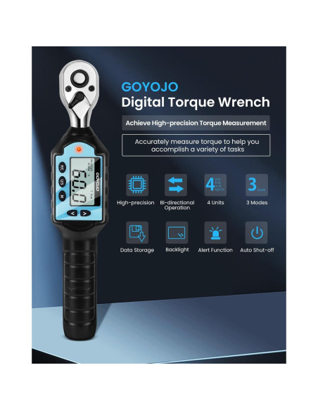 Llave de Torque Digital GOYOJO 1/2" 10-100Nm Alta Precisión