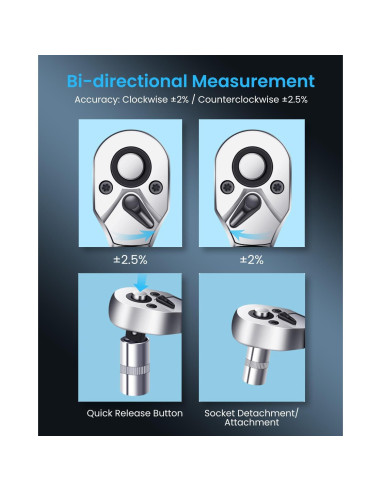 Llave de Torque Digital GOYOJO 1/2" 10-100Nm Alta Precisión