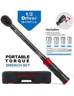 Llave de Torque SUERCUP 1/2" 6 PCS 10-170 ft.lb (13.6-230.5 Nm) 2
