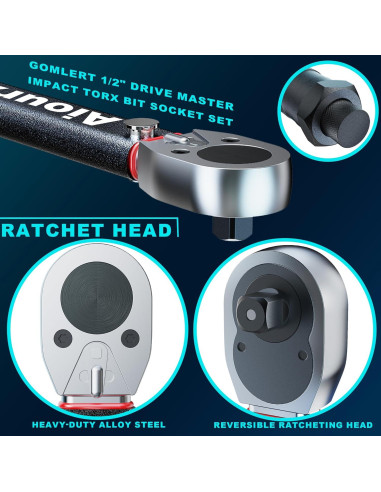 Juego de Llave de Torque Aiourx 1/2" 20-295 ft-lb 3 Piezas